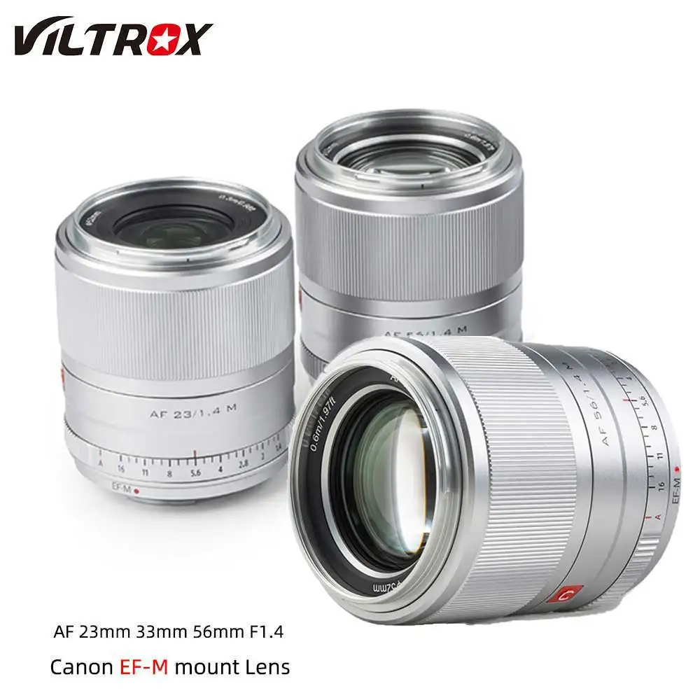 

VILTROX 23mm 33mm 56mm F1.4 EF-M Mount APS-C Auto Focus Large Aperture Portrait Camera Lens for Canon EOS M M6II M5 M100 M200