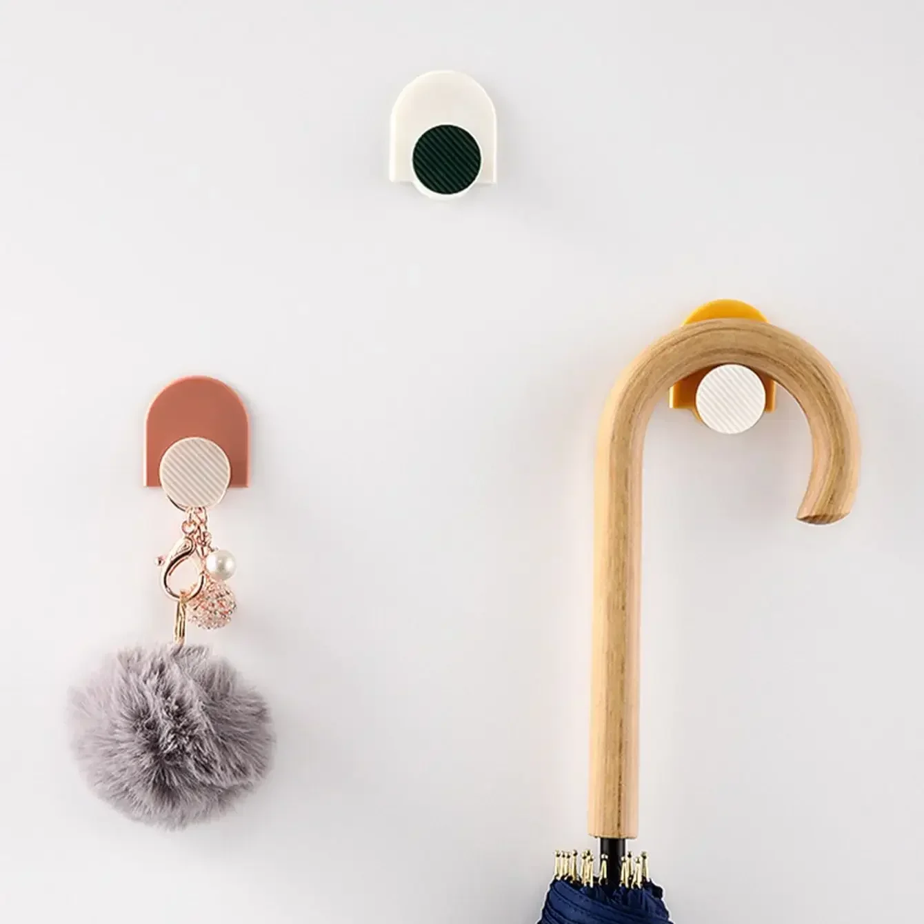 4pcs Adhesive Wall Hooks Easy Install for Hanging Hats in Bathroom Kitchen