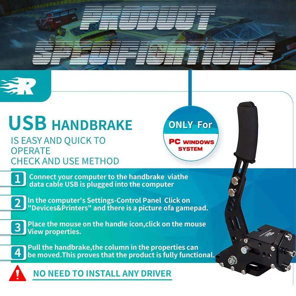 16Bit PC Racing Game USB Handbrake Or H Gear Shifter Shift Knob for Logitech G27 G29 G25 G920 for Thrustmaster T300RS/GT