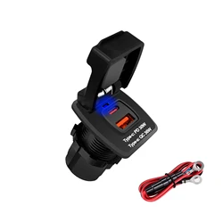 High - Speed Dual USB Car Charger Adapter - Waterproof Power Socket (Charger and Cable)