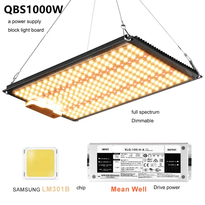 

301B Chip LED Plant Growth Light 1000W Quantum Board Greenhouse Nursery Succulent Fill Light Intelligent Switch Control