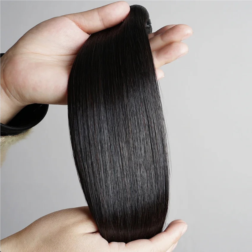 Human Hair Bundles 1 Bundle Super Double Drawn Straight 100% Human Hair 100g 10-26 inch Hair Extensions