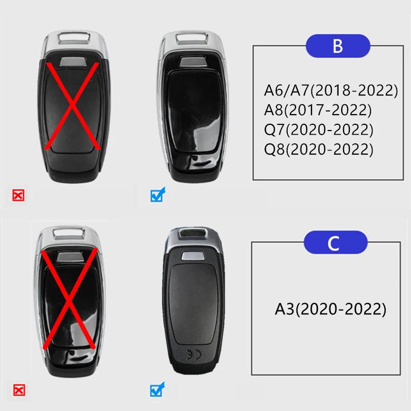 Car Smart Key Cover Protective Shell For Audi RS A4 B9 A5 A6 C8 A8 D5 Q5 Q7  Q8 TT 2015-2022 Auto Key Case Rear Cover Accessories - AliExpress