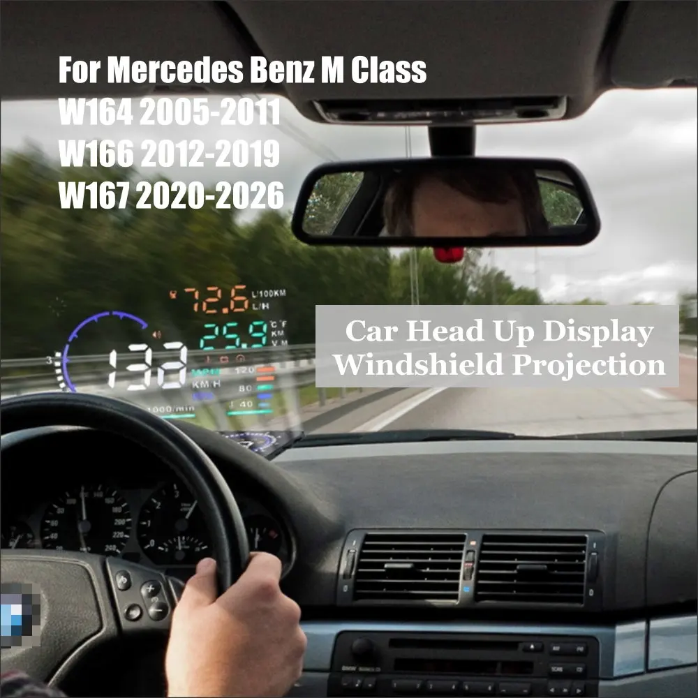 메르세데스 벤츠 M 클래스 W164 2005-2011 W166 2012-2019 W167 2020-2026용 차량 LED 앞유리 프로젝션 HUD 헤드업 디스플레이