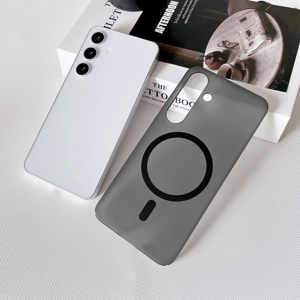 Ultra Thin Matte Clear Magnetic Phone Case with Wireless Charging and Shockproof Protection