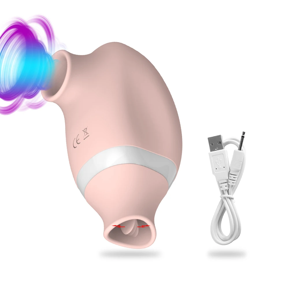 2 In 1 Clit Sucker Nipples Vibrator Clitoris Stimulator for Women Sucking Tongue Licking Female Masturbator Sex Toy for Women
