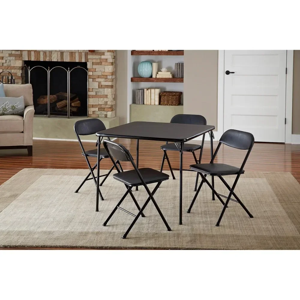 

Набор черных стульев из 5 предметов, обеденный стол с карточками, центральные столики для гостиной, кухни, кофейных столиков, наборы из ротанга