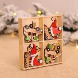 Christmas Gnome Wooden Pendant Ornaments - Festive Holiday Decorations and Gifts (12pcs style H)