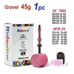 RideNow Metal Nozzle TPU Inner Tube with Presta Valve for Road and Gravel Bikes (Gravel 45g 1pc)