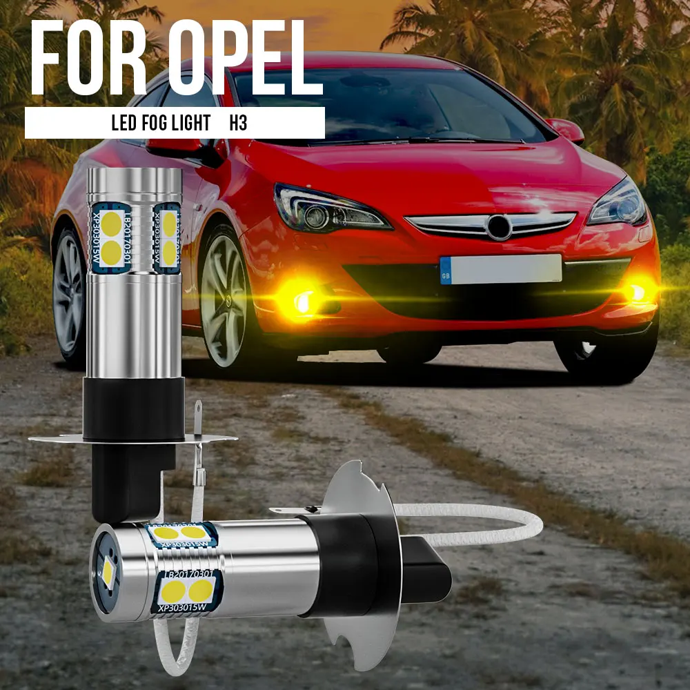 

2pcs H3 Canbus No Error LED Fog Light Blub Lamp For Opel Agila A Astra F G H Corsa B C Frontera Meriva Vectra Zafira