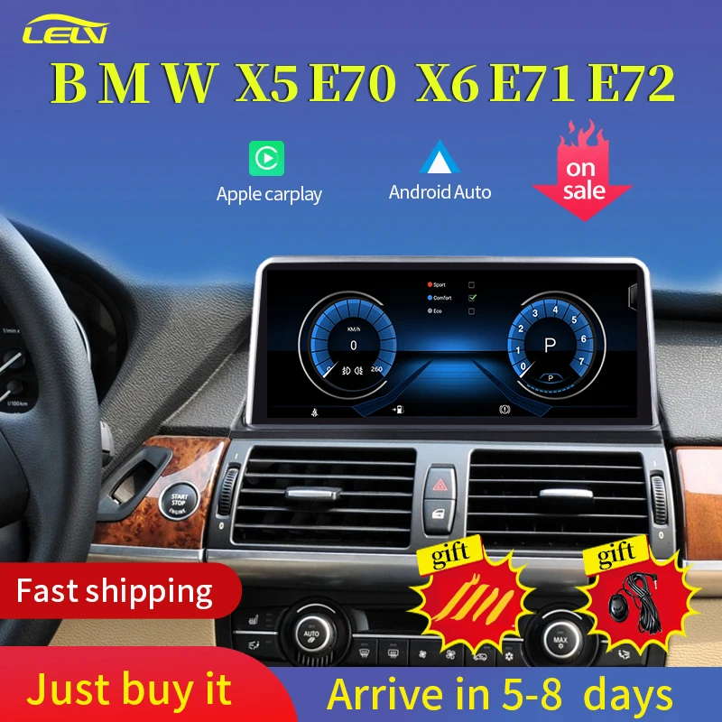 Factory Price 10.25&quotHD 8 Core Android Auto Radio Carplay For BMW X5 X6 E70 E71 E72 Car Video Player Multimedia Screen Navigation |