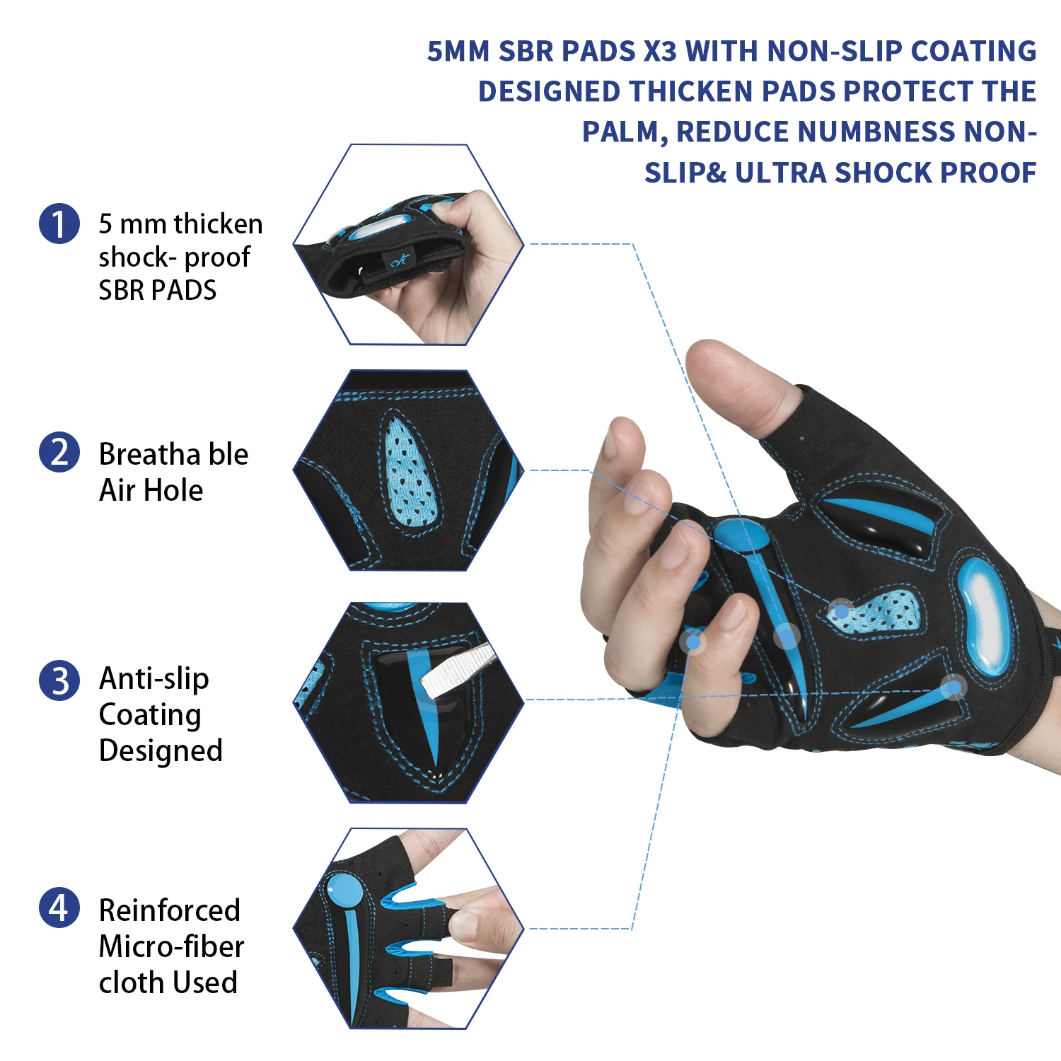 Cycling Gloves 5MM Gel Shock-absorbing Half Finger Bike Gloves for MTB Mountain Road Bike cycling gloves,half finger gloves,fingerless gloves,sports gloves