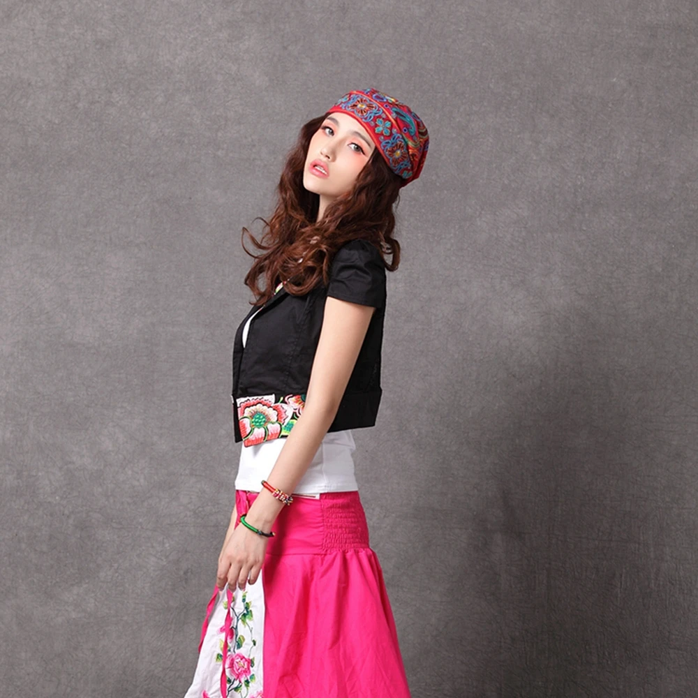 Mexican Style Ethnic Vintage Embroidery Flowers Hat Women Beanies Hat