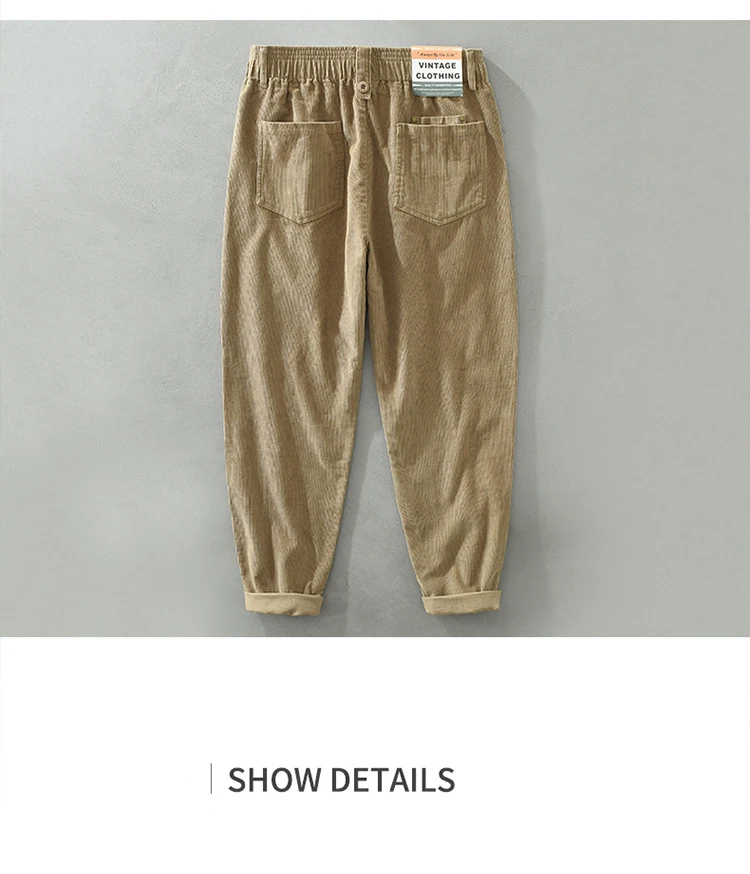 Autumn Winter New Vintage Corduroy Pants for Men Clothing
