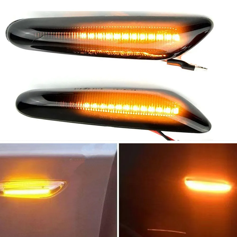 

2Pcs Smoked Dynamic Flowing LED Turn Signal Side Marker Light Sequential Blinker Lamp For BMW E90 E91 E92 E93 E60 E87 E82 E46