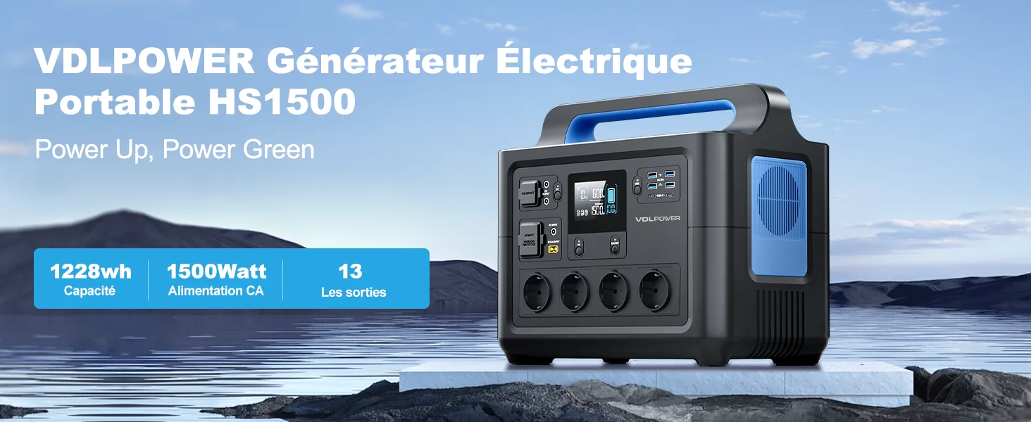 VDL 1500W Power Station Pure Sine Wave 1228Wh Portable