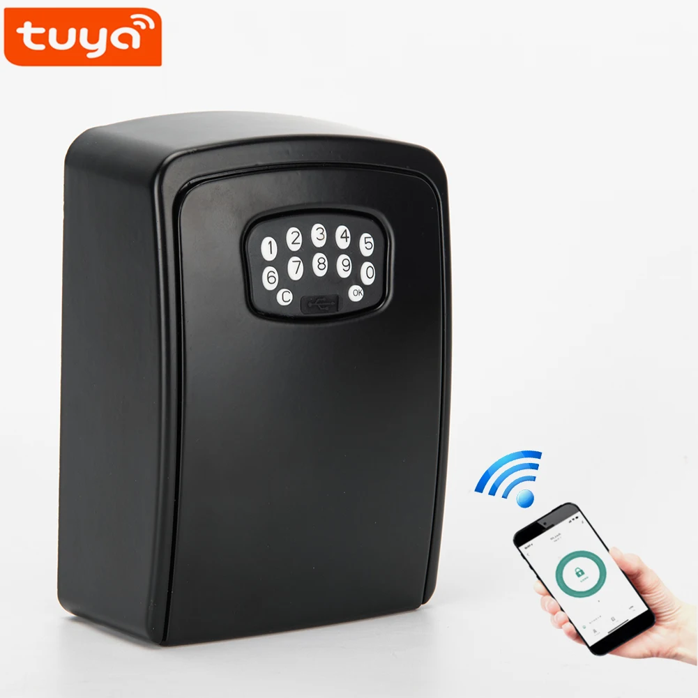 BOX02 방수 스마트 키 보관  상자(코드 포함) Tuya APP 벽걸이형 키 보관함