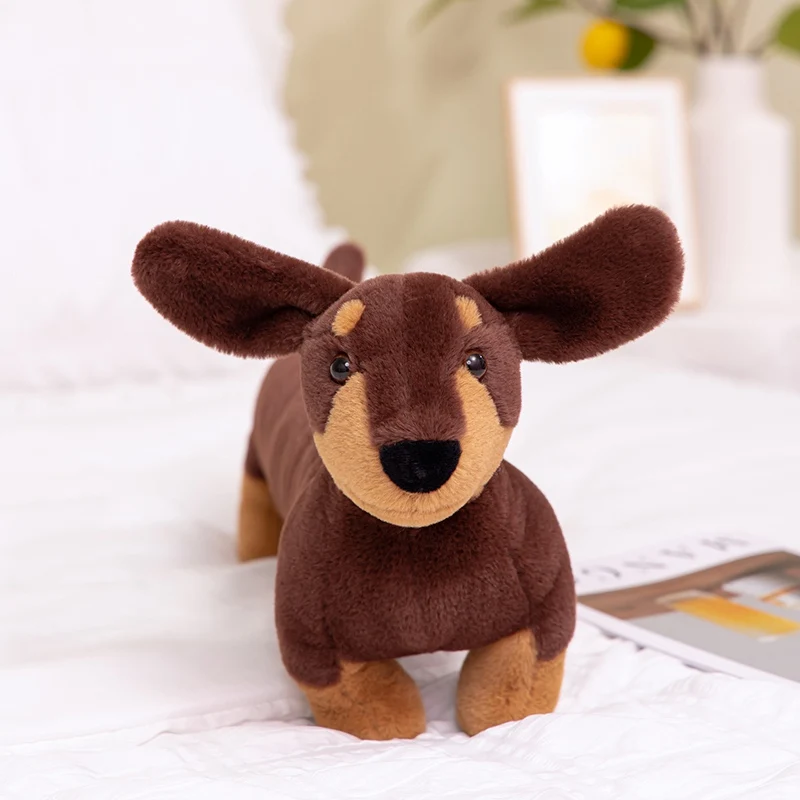 Dachshund Plush Long Pillow Brown Dog Body Pillow Animal Cartoon Body Hugging pillow Long Pillows Stuffed Home Decor