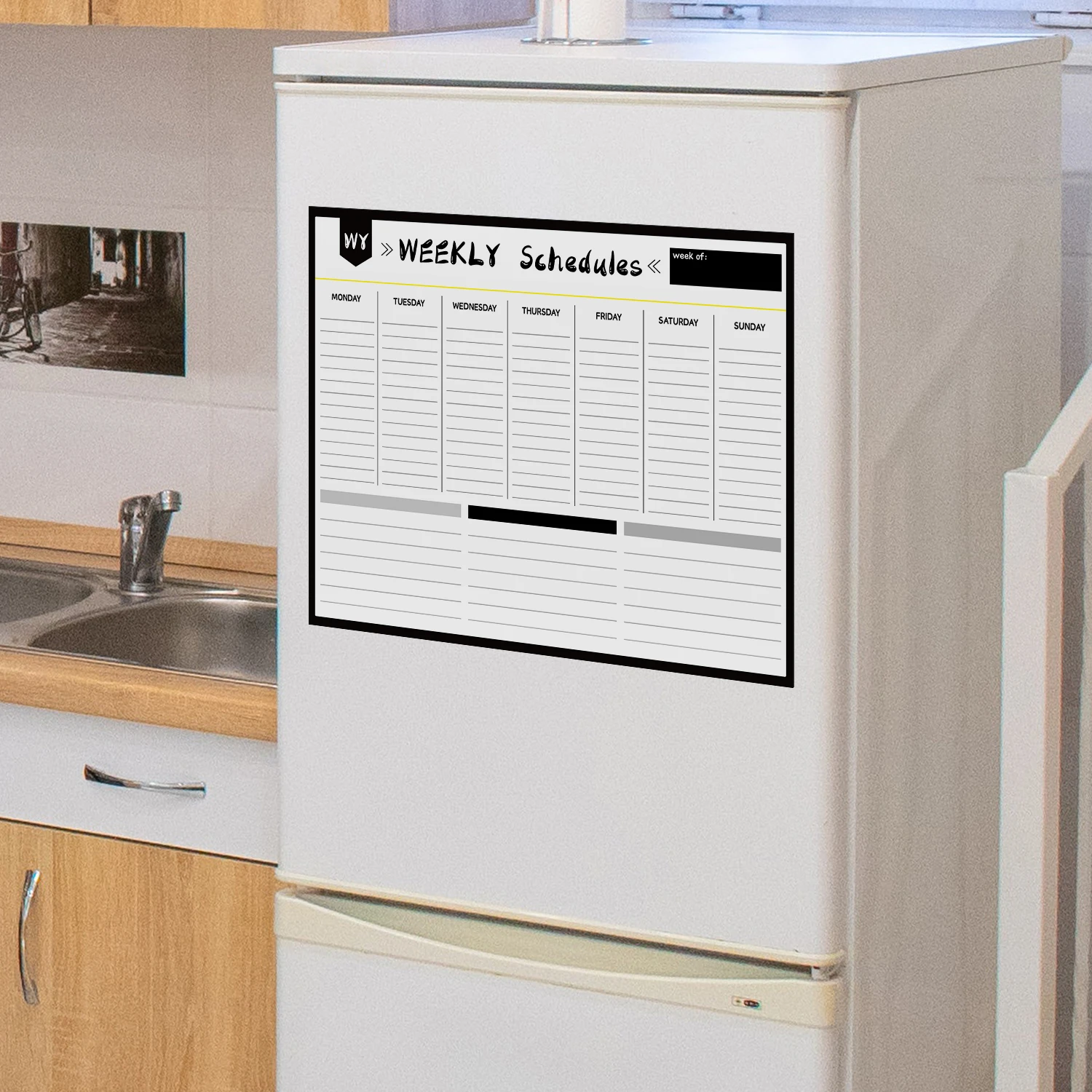 18'' x 12 Magnetic Whiteboard Dry Erase Sheet Set for Kitchen Refrigerator
