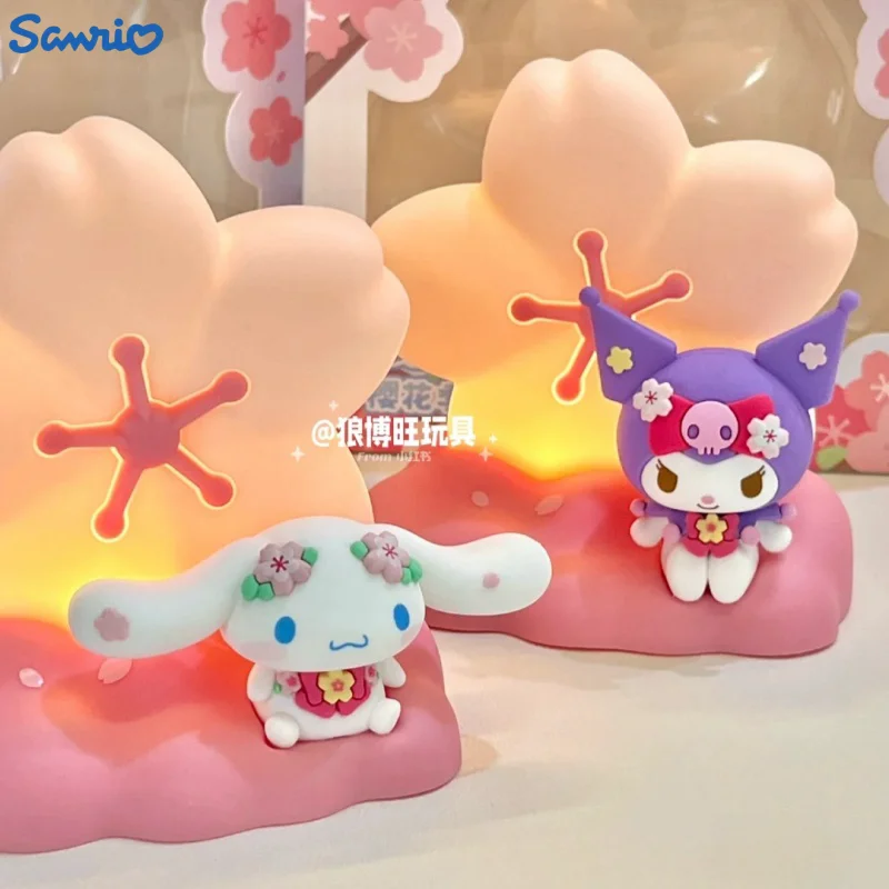 

Оригинальный Sanrio, вишневый цвет, коллекция, дневная фотосессия, украшение для спальни, Kuromi Cinnamoroll Girl, игрушки в подарок