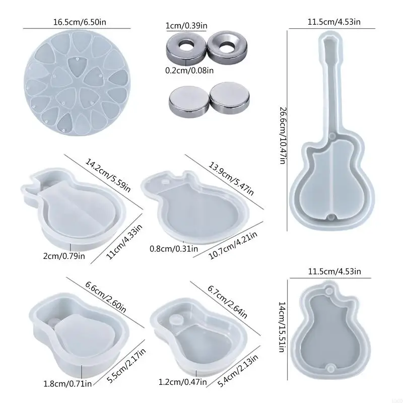 400D for Triangle Guitar Pick Resin Mould Silicone Guitar Pick Box Mould Resin Casting Epoxy Music Accessories Pendant
