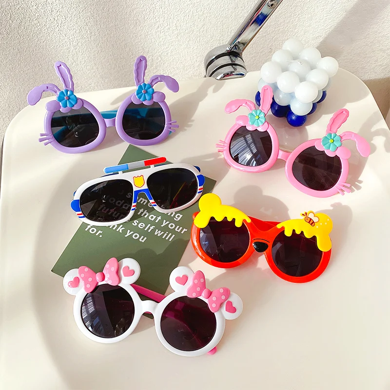 Children Cute Cartoon UV400 Sunglasses Boy Girl Colors Outdoor Kids Sun Protection Sunglasses Baby Sport Shades Glasses kids sunglasses children sunglasses