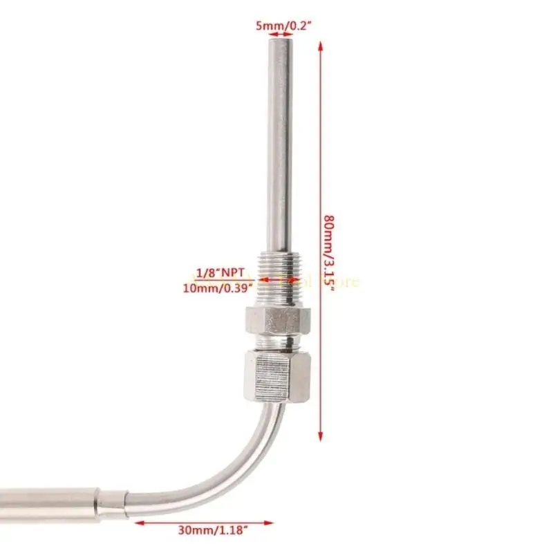Enhanced Metal Temperature Thermocouple K Type, Wide Range -100 to 1250°C