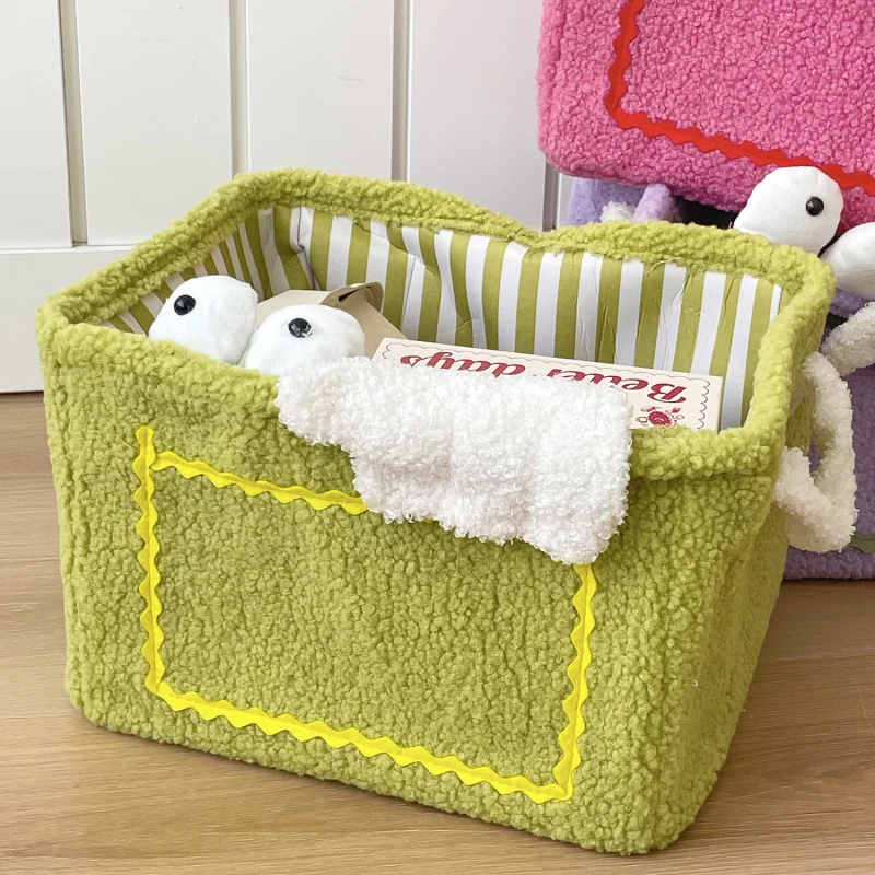 Little Monster Plush Storage Basket High Appearance Home Laundry Basket Large Capacity Toy Snack Organizer Clutter Basket