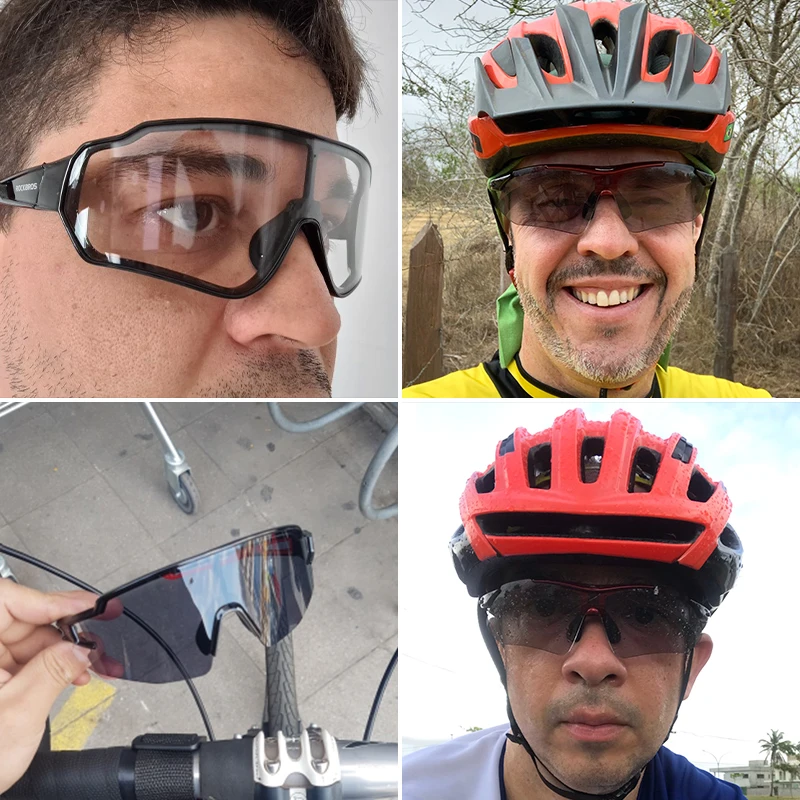 ROCKBROS Cycling Glasses Lightweight Photochromic Glasses UV400 Protection Men Women Outdoor Sports Sunglasses Bicycle Goggles Cycling Sunglasses
