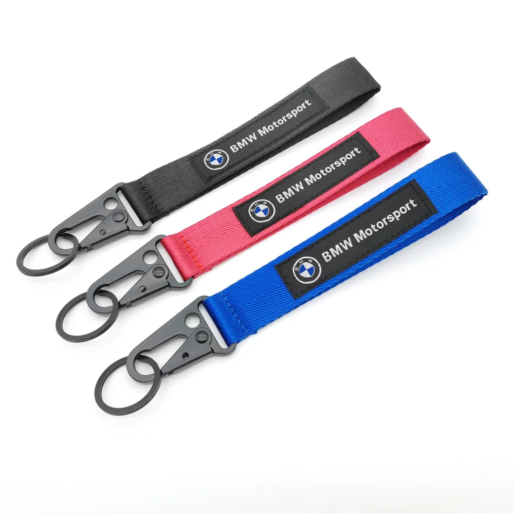bmw-motorrad-nylon-braided-wristband-keychain-vermelho-preto-azul-cord