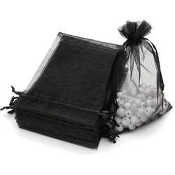 Pink Organza Drawstring Jewelry Gift Bags - 50pcs for Weddings, Favors, and Businesses (Red)