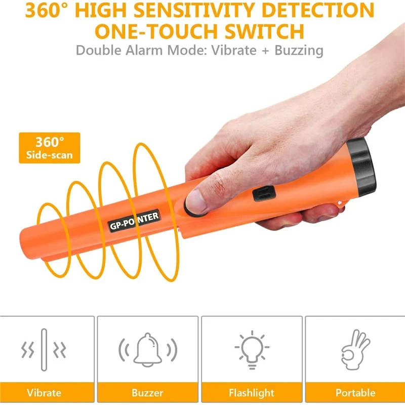 Portable Metal Detector Small Metal Positioning Rod Handheld Metal Detector High Precision 360 °Strong Induction 4
