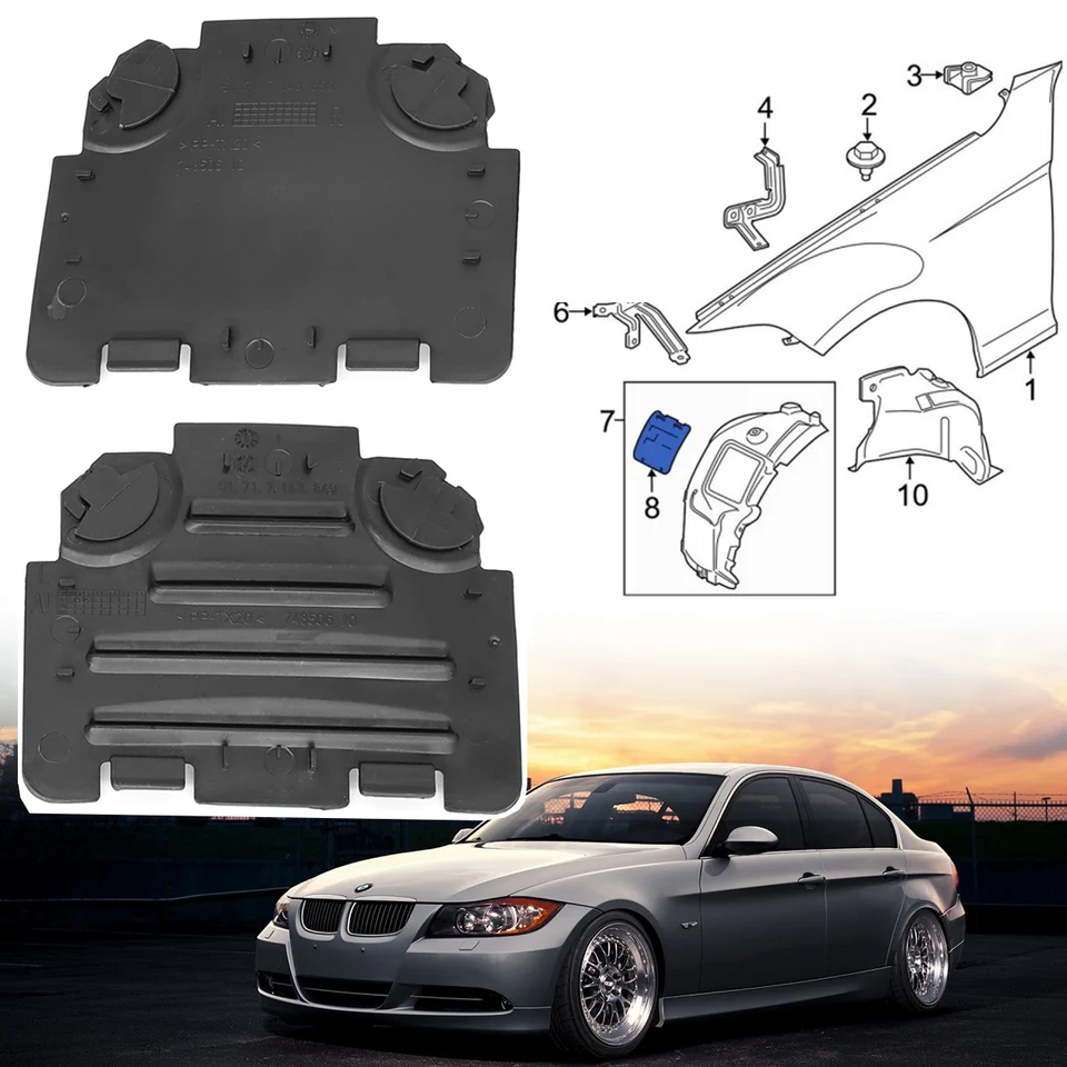 For BMW E82 E88 E90 E91 Front Wheel Arch Fender Liner Access Panel