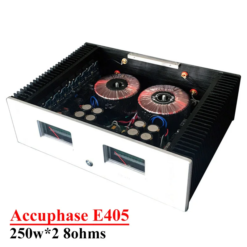 250w*2 Refer Accuphase E405 Class AB Power Amplifier High Power Vu Meter Toshiba Transistor Sound Warming HIFI Amplifier Audio