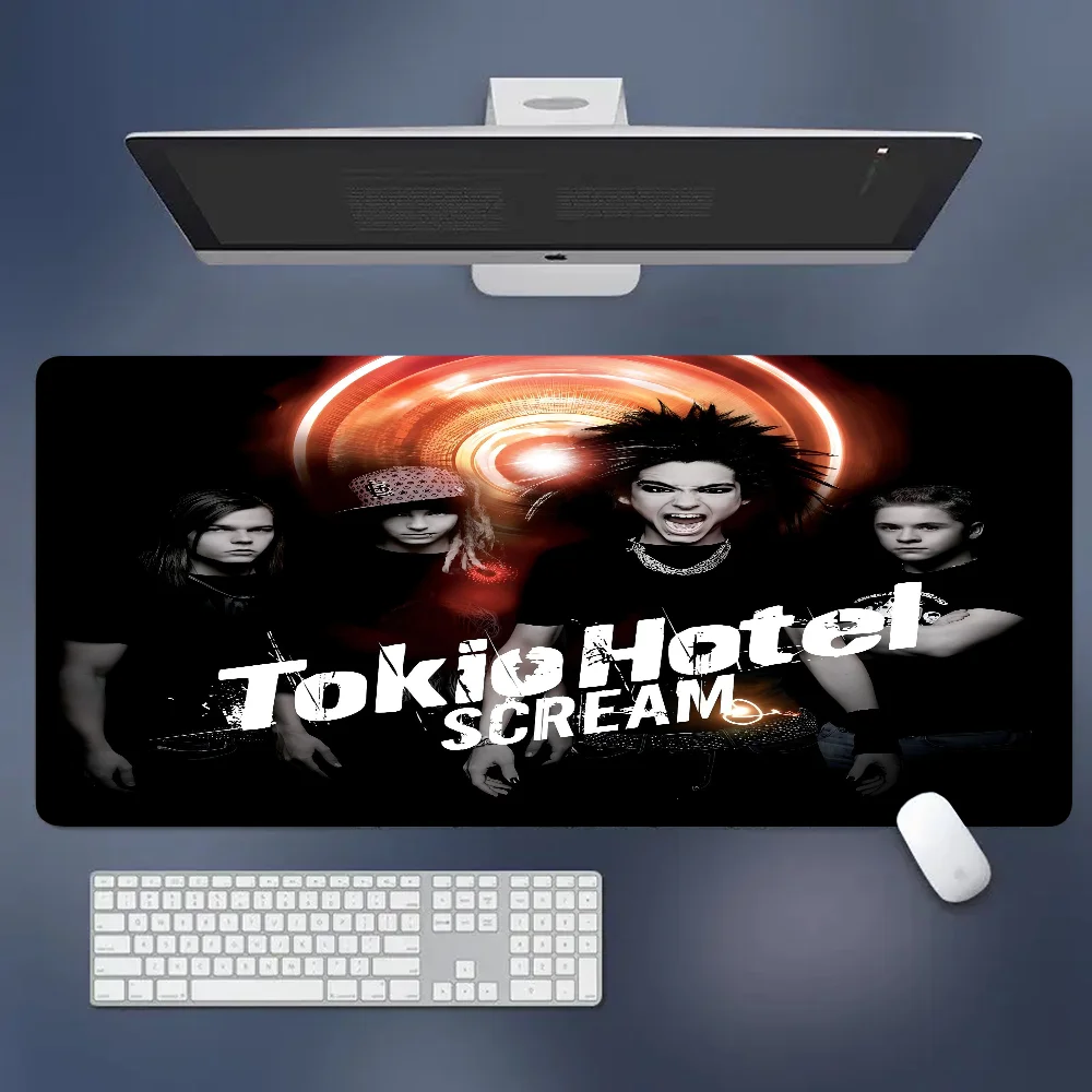 Tokio Hotel Rock Band Bill Kaulitz Girl Pad Keyboards Mat Rubber Gaming Mousepad Desk Mat Large Edge Locking Game Keyboard Pad 2