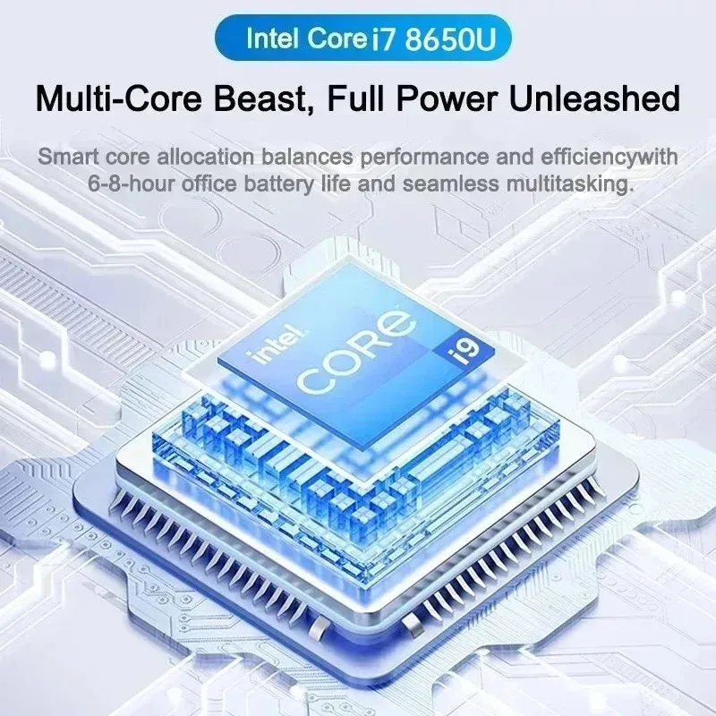 새로운 LENO 인텔 i7-8650U 울트라 슬림 15.6인치 노트북 PC 윈도우 11 32GB 2TB 1920*1080 HD 게이머용 사무용 노트북 컴퓨터