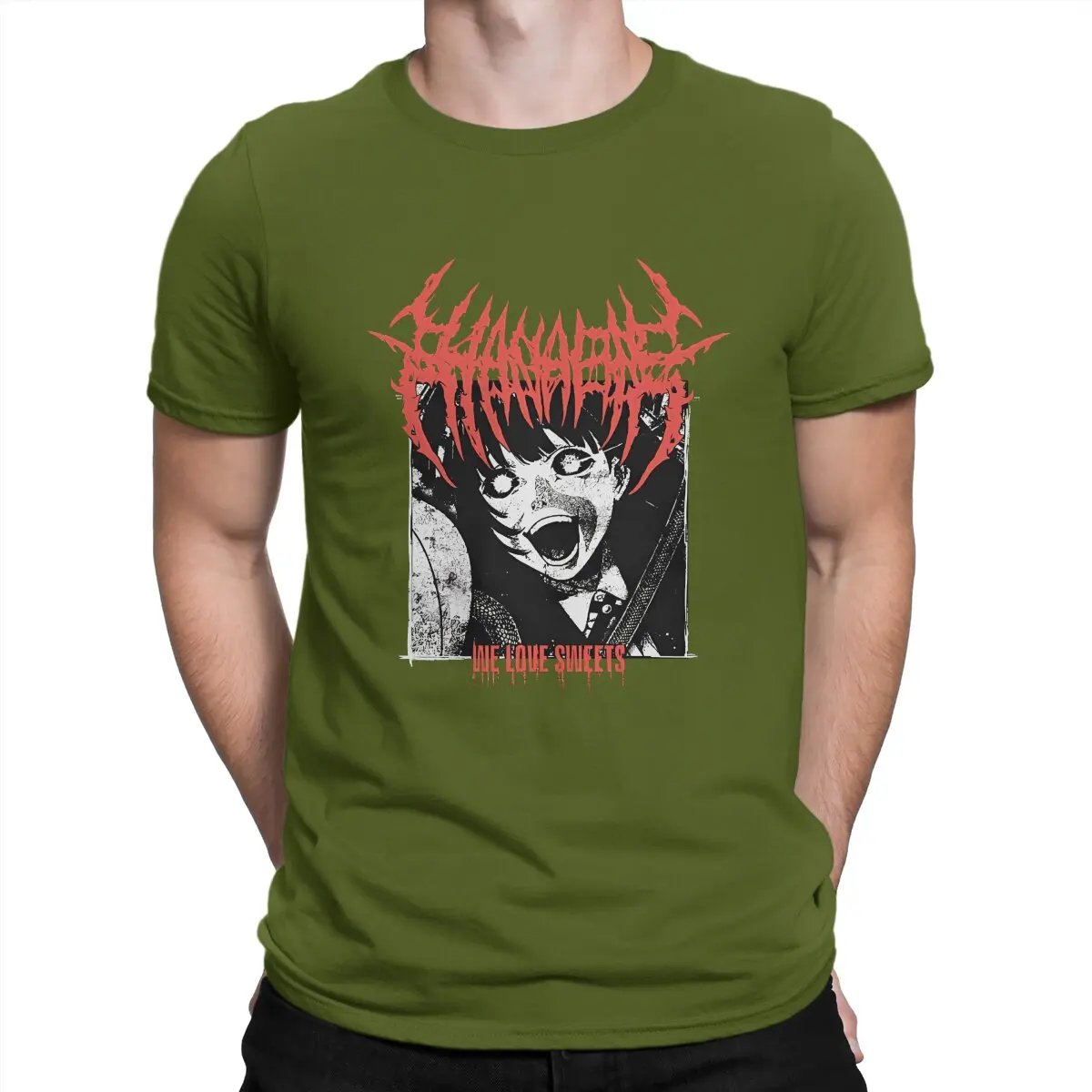 thumbnail image 1 of Camiseta para hombre "Love Sweets" de algodón vintage, manga corta, cuello redondo, talla 6XL, 1 of 7