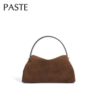 2026 automne hiver tout-match Bowling fourre-tout tout-match mat daim cuir de vachette femmes sac à bandoulière café violet Noble sac à main 4