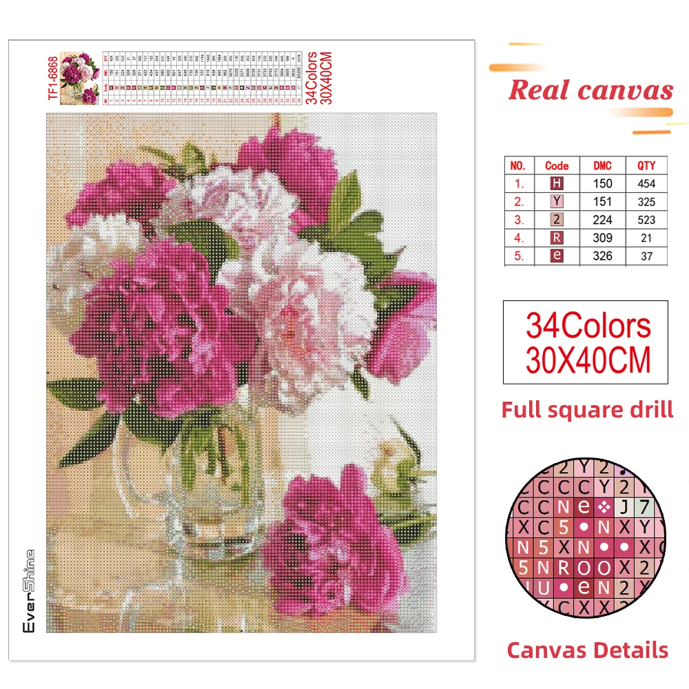 Diamond Painting EverShine 5D Daisy Complete Kit Full Square Mosaic Embroidery Flower Cross Stitch Scenery Handmade Hobby