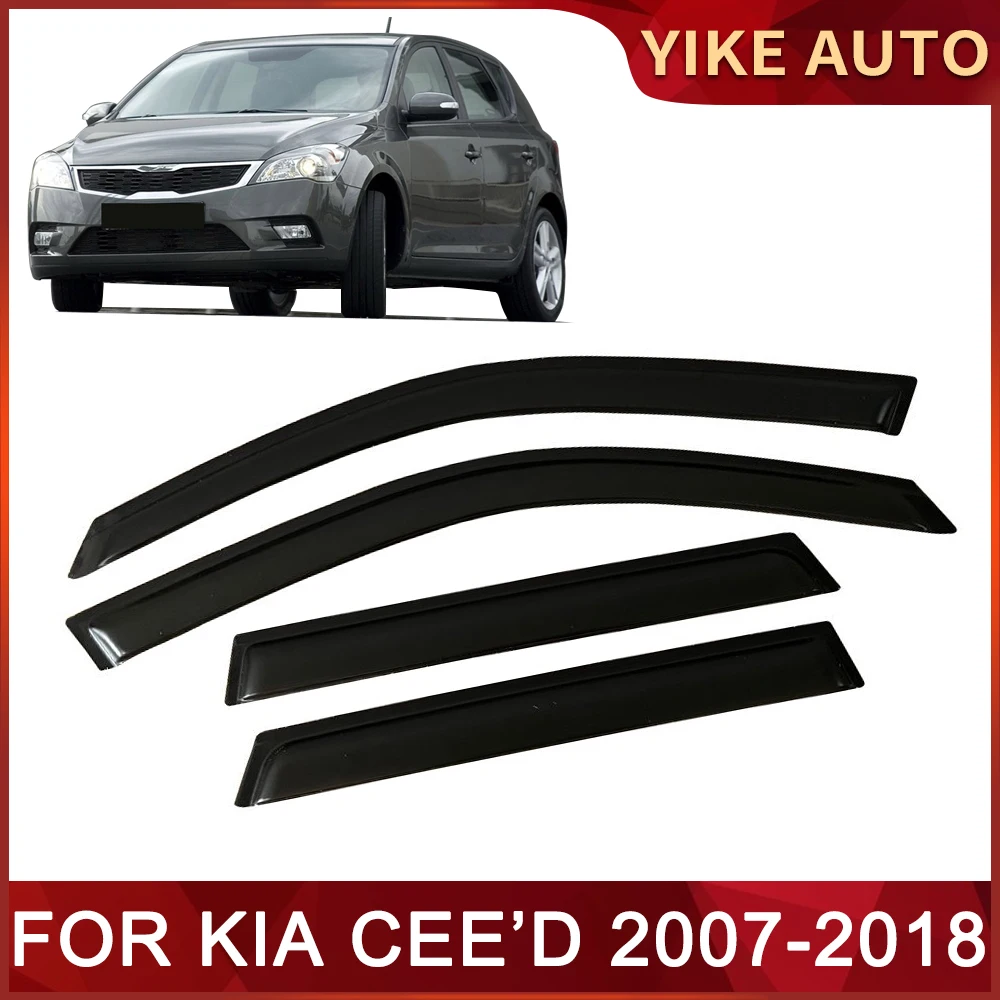 

Оконный козырек для KIA CEED 2007-2018, дверной козырек CEE'D с защитой от ветра, солнца, дождя, боковые окна, ветровые дефлекторы, автозапчасти
