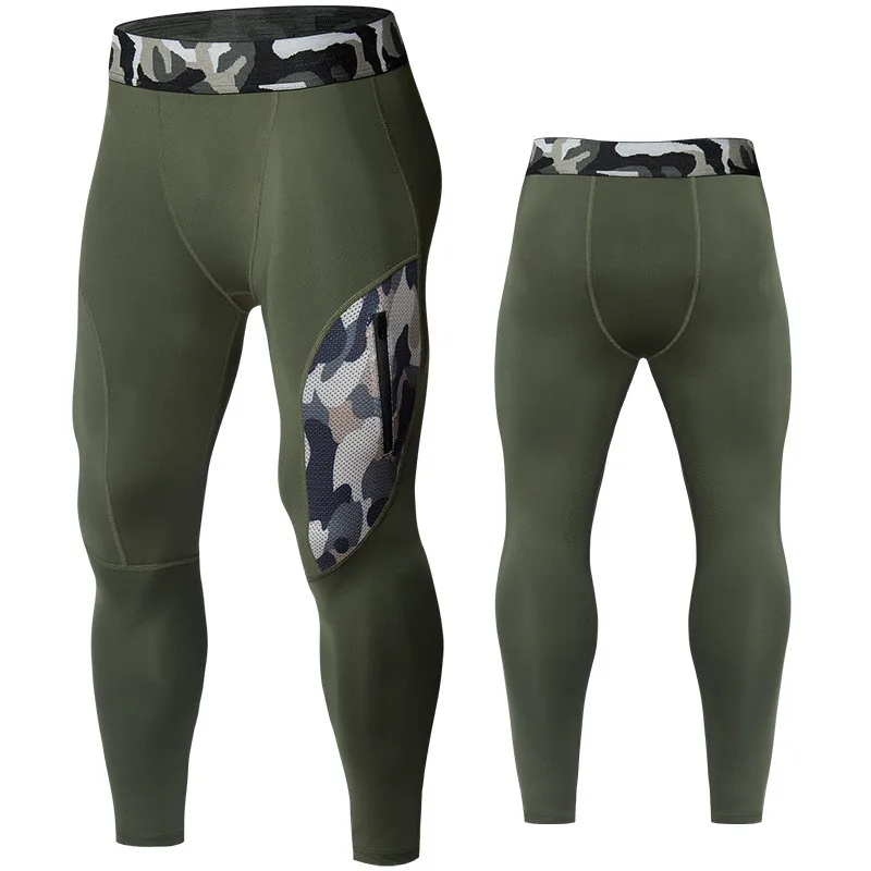 Men Outdoor Running Tights Pocket GYM Exercise Fitness Leggings Basketball Hiking Trainning Sport Soccer Compression Clothing 12