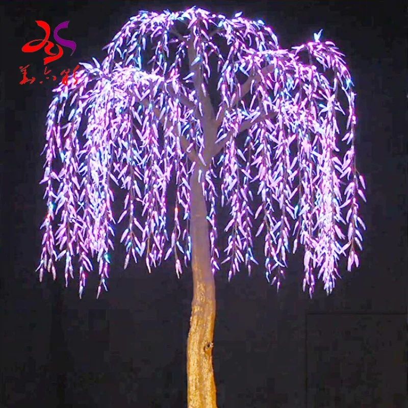 Custom.2023 야외 전문 조경 LED 수양 버드나무 및 LED 나무 조명, 도로 및 정원용