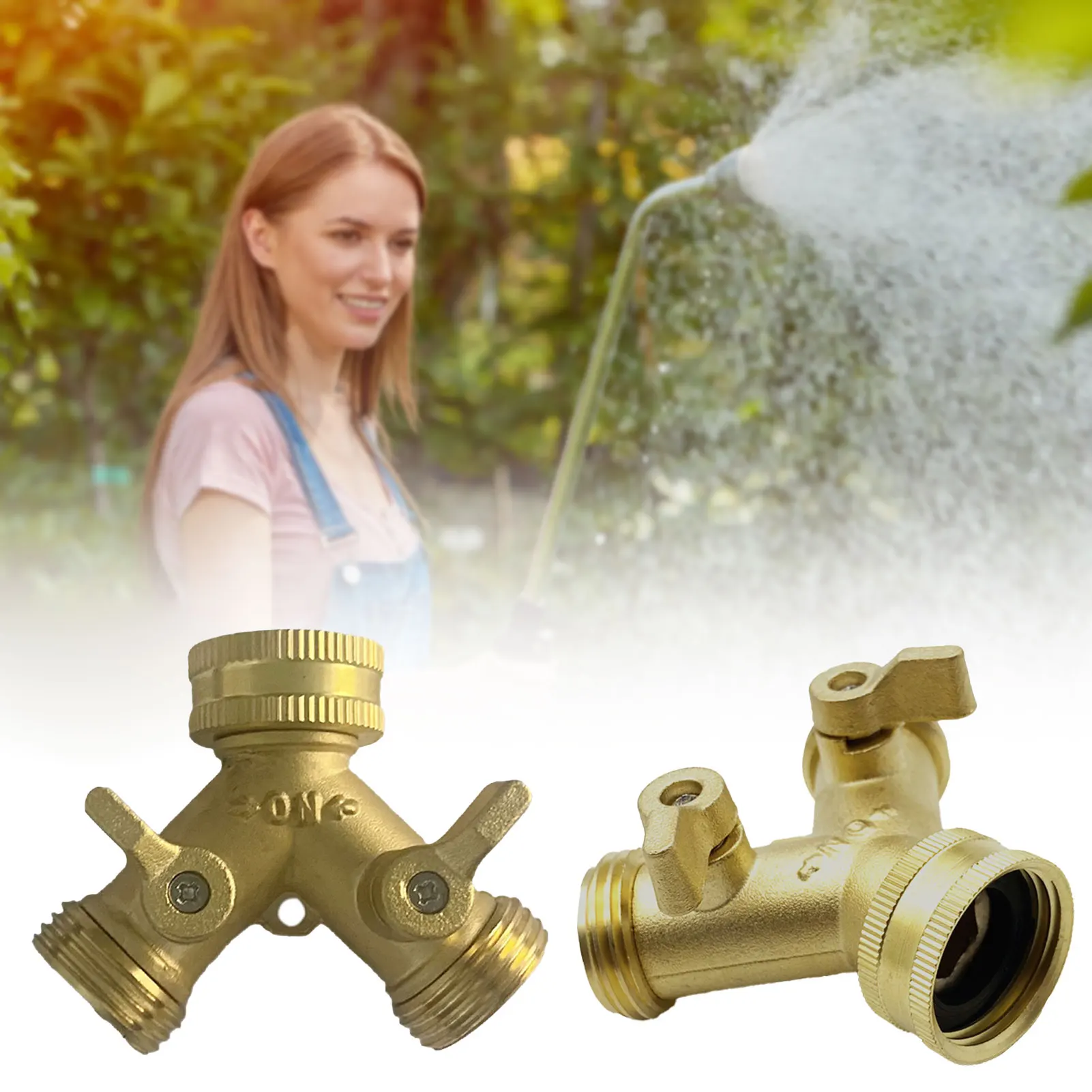 Garden Watering Two Way Hose Splitters Connector 3/4 Inch Garden Tap Water Splitter Y Conector Drip Irrigation Adapter