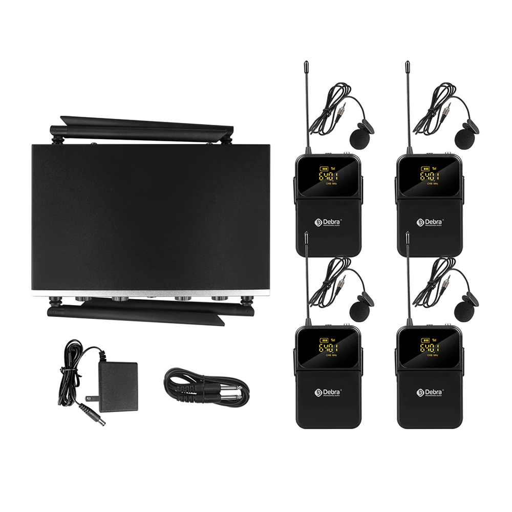 Debra DU4004 UHF 4-channel Wireless Conference Microphone System With Handheld*L