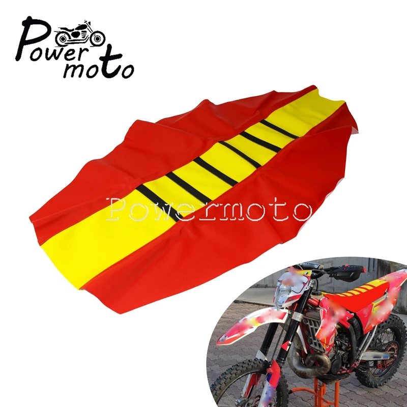 Universal Motorcycle Red Rubber Gripper Soft Seat Cover For Enduro Dirt Bike YT 