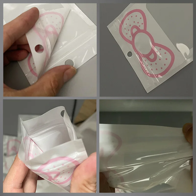 50 stücke 7x9/10,5x15 cm Nette Rosa Schmuck Taschen Mylar Verpackung Zip Beutel Für Schmuck Display Lagerung kleine Unternehmen Verpackung Liefert – Detail 9