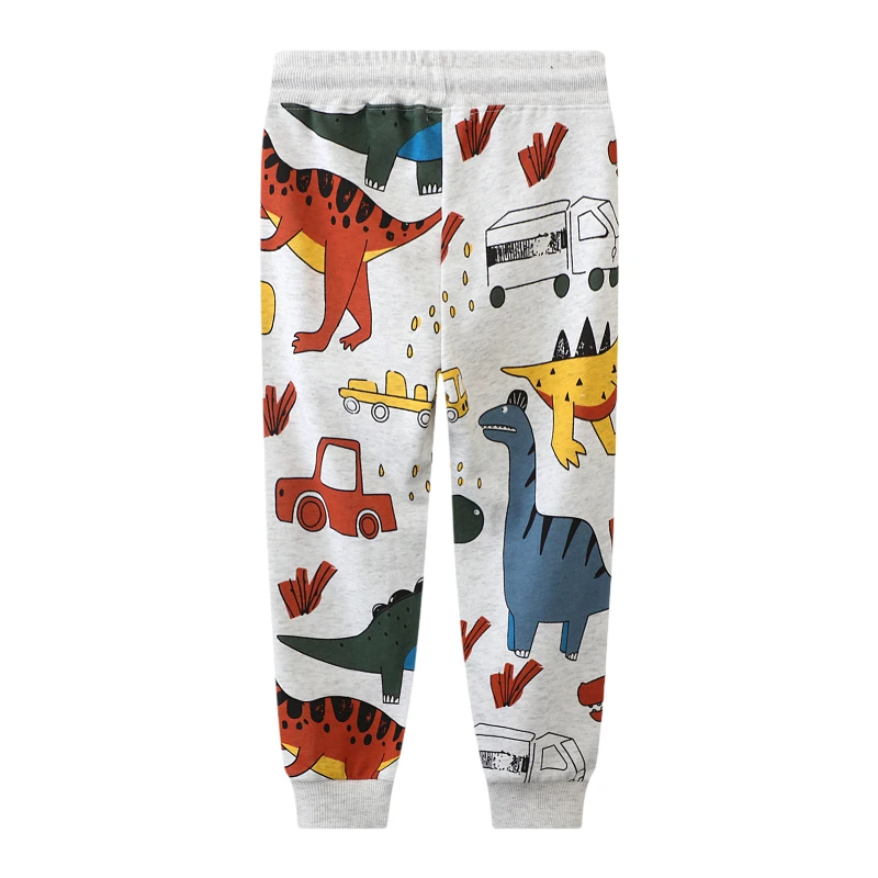 1Pcs Autumn Cartoon Dinosaurs Vehicles Trousers Children'Clothing Cotton Baby Boys Kids Clothes Christmas Sweatpants Pants