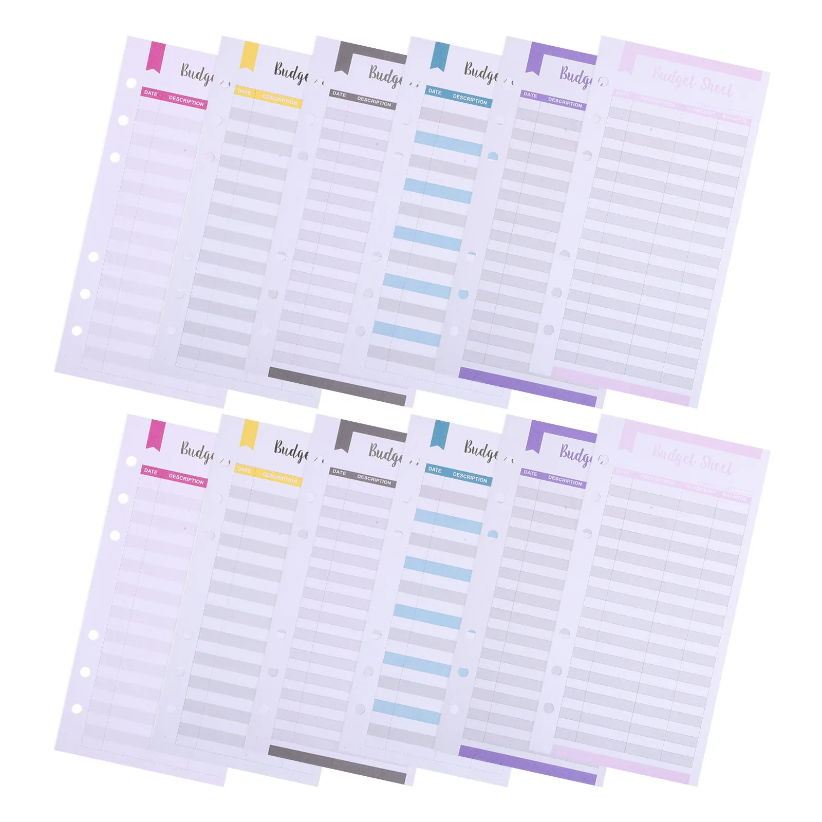 72pcs 예산 시트 A6 휴대용 비용 추적 시트 잉크 침투 방지 홈 오피스 여행용 실용적인 예산 플래너