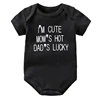 I'm Cute Mom's Hot Dad's Lucky Newborn Bodysuit Baby Girl Boy Clothes Short Sleeve Casual Jumpsuit Playsuit Rompers Outfits 5