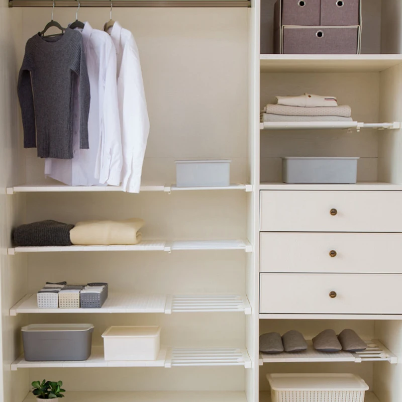 Organizer Storage Shelf Wall Mounted Adjustable Closet Kitchen Rack Space Saving Wardrobe